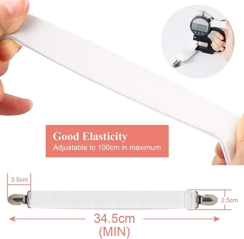 8pcs Sheet Straps, Adjustable Bed Sheet Holder Straps Fitted Sheet Clips,Elastic
