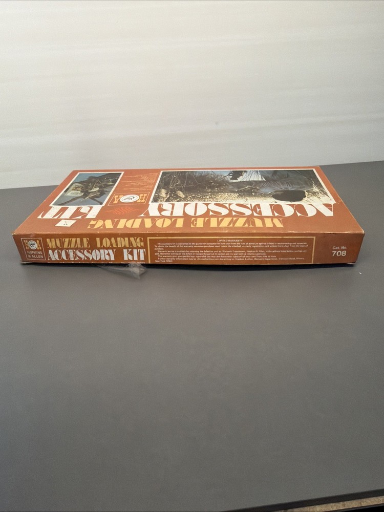 Vintage Sealed H&A Muzzle Loading Accessory Kit W/ Embossed Gun Power Flask Ms4