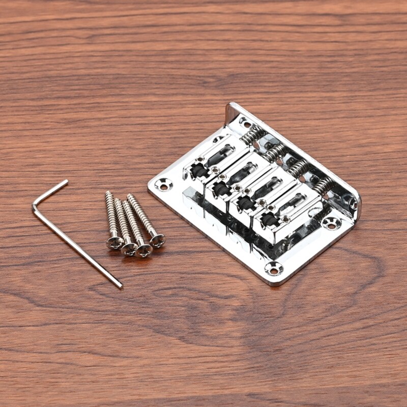 Electric Guitar Bridge 4 String Fixed Hardtail Guitar Bridge Replacement Parts