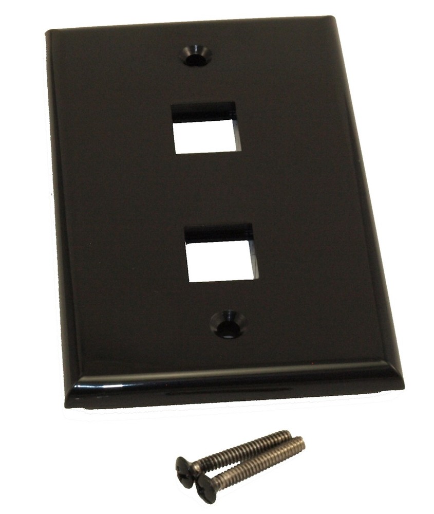 Wallplate: Keystone  2 Hole - Black