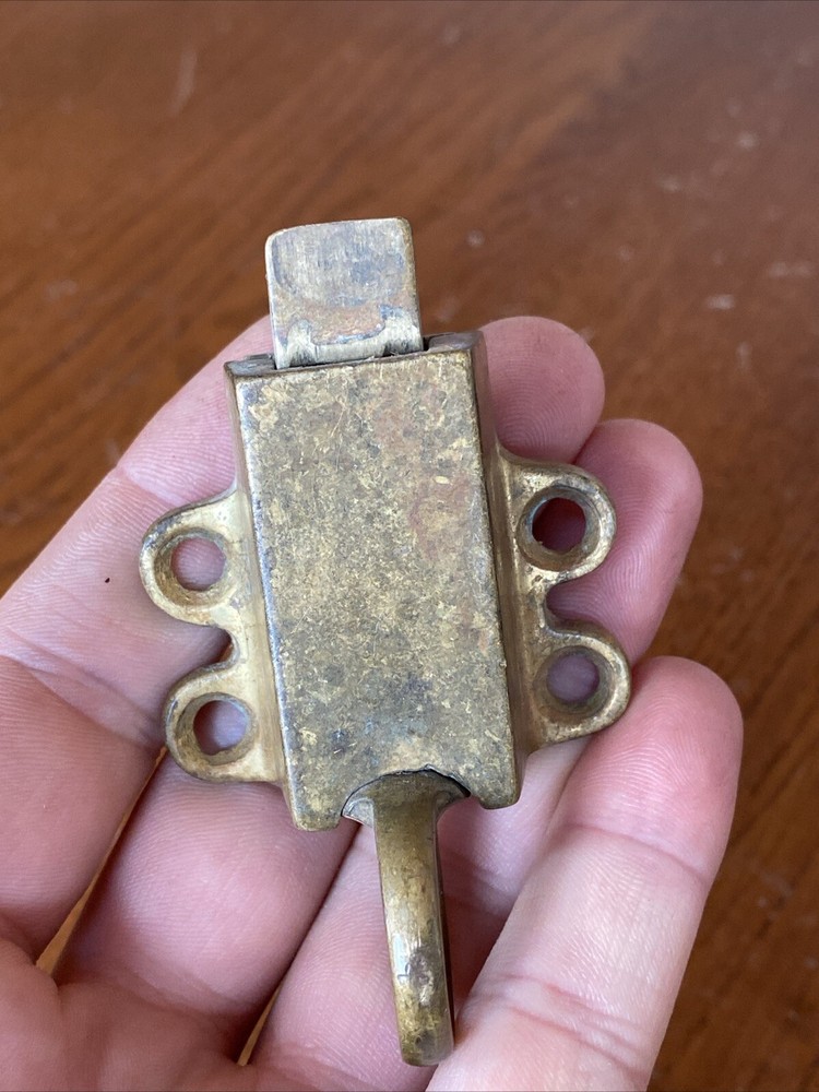 Antique Brass Pull Ring Transom Window Latch Catch Awning Sash Lock Finger Loop