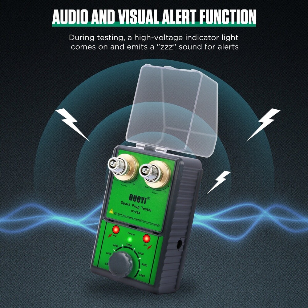 Spark Plug Tester Dual Hole Diagnostic Ignition Coil Tester Analyzer Upgraded