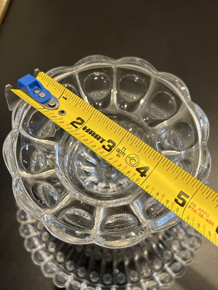 EAPG Clear Pressed Glass Cake Stand Rum Well Compote