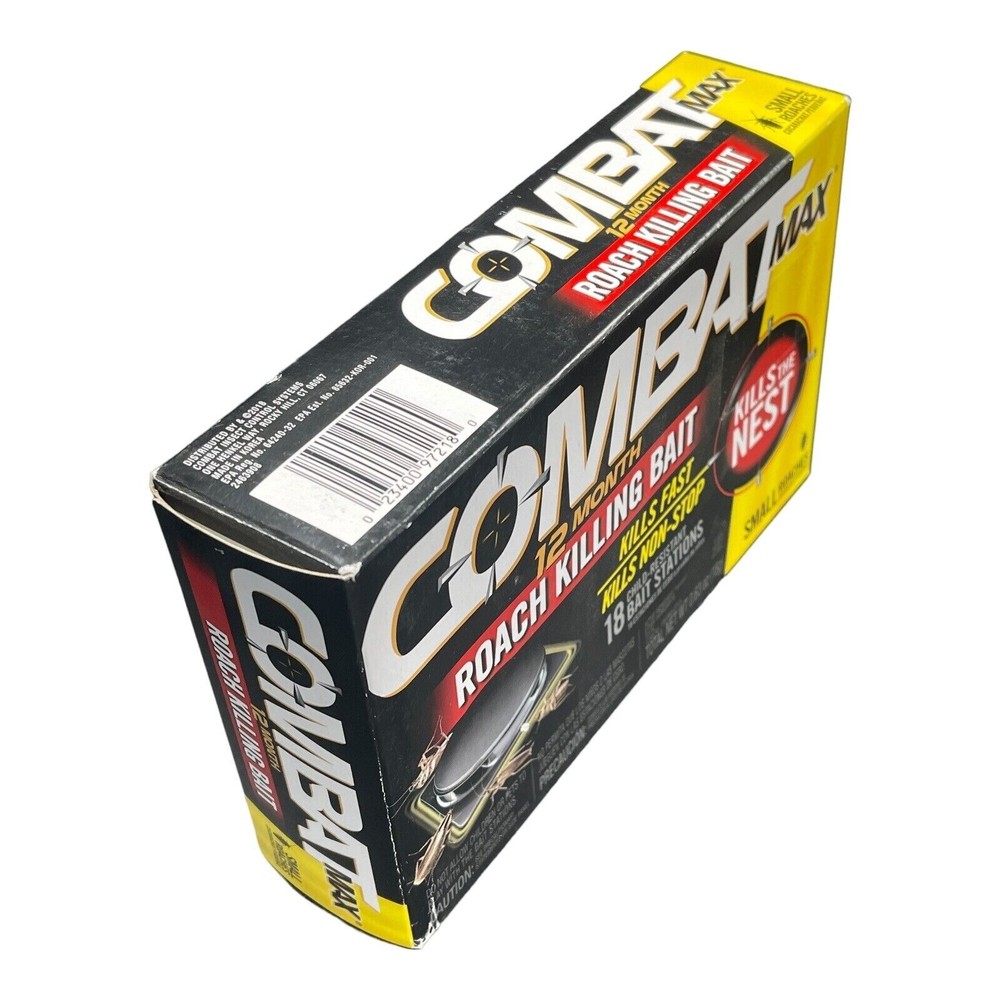 Combat Max 12 Month Roach Killing Bait, Small Roach Child-Resistant 18 Count