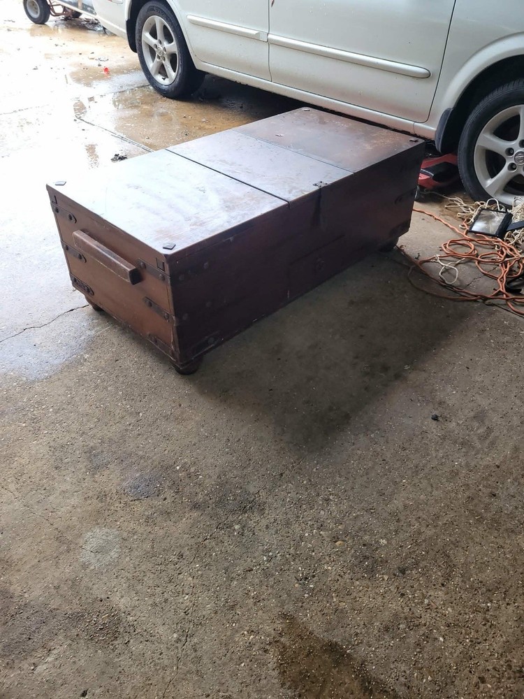 Crate &Barrel Taka Trunk Coffee Table Solid Wood Brown