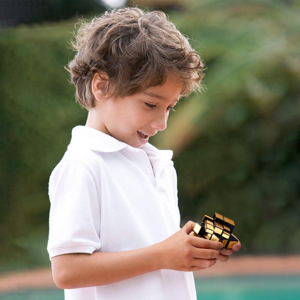 Shengshou Mirror Cube 3x3 Speed Cube Gold Mirror Blocks Cube 3x3x3 Different ...