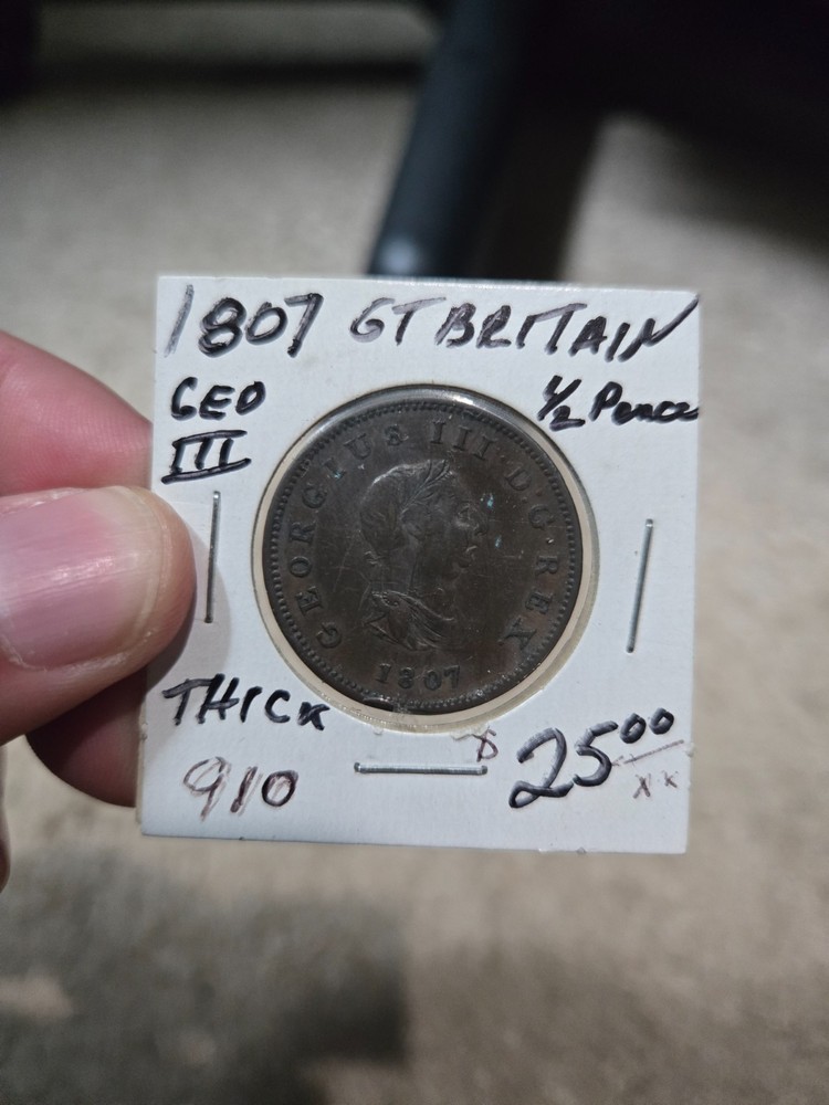 1807 Great Britain Georgius III Half Penny