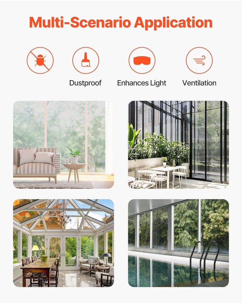 100ftx96in adjustable window screen mesh roll for custom fit replacement