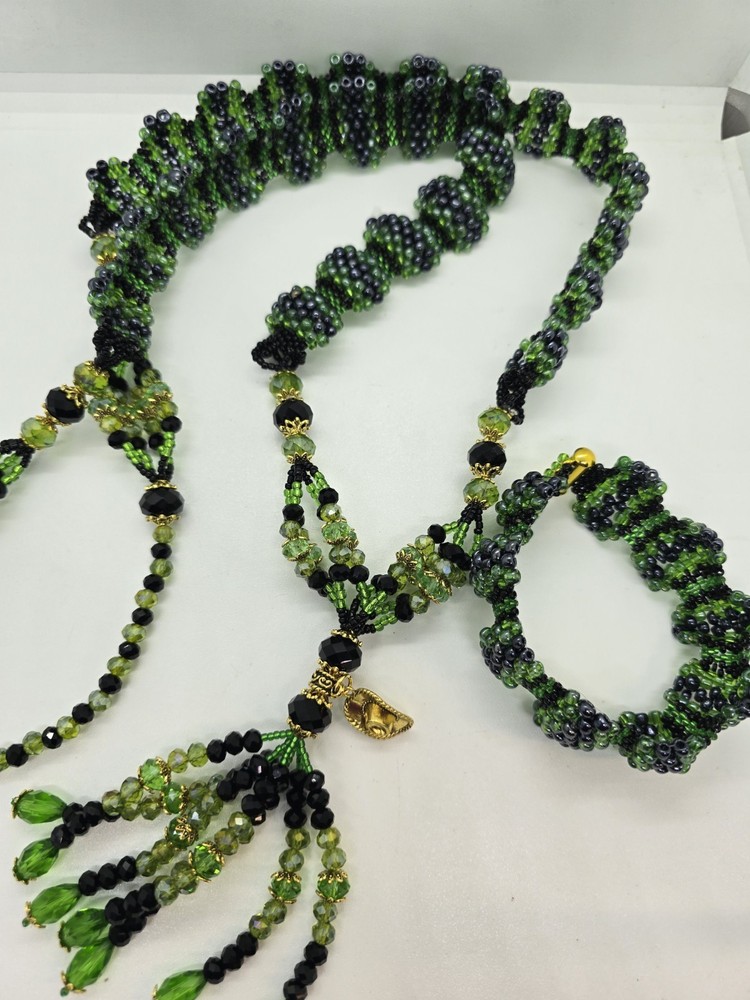 Set de collar e idde Orisha OGGUN Deluxe Tejido