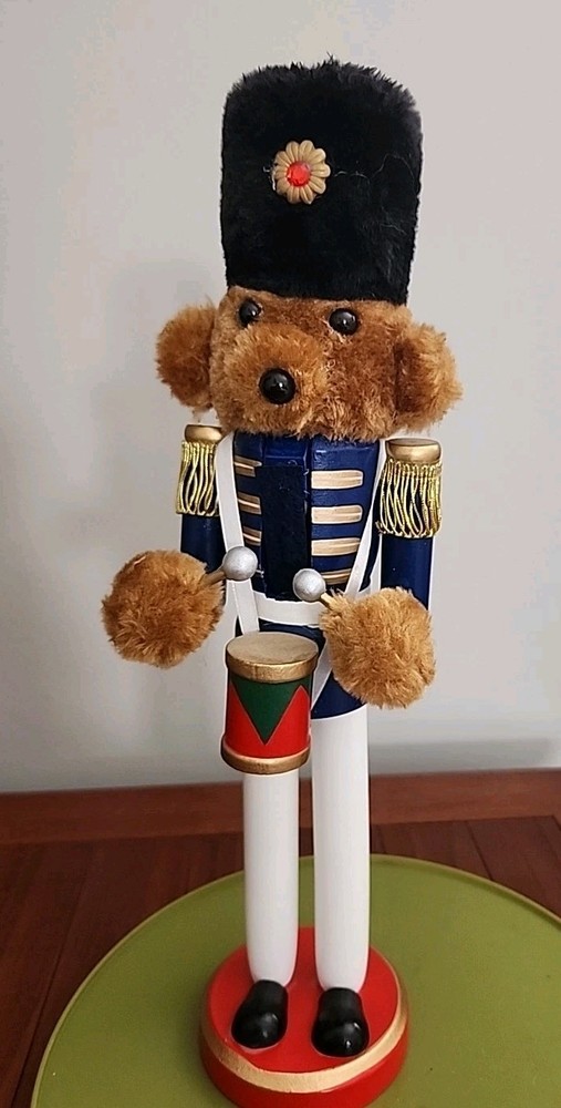 Teddy Bear Drummer Nutcracker  15" Santa's Workshop Christmas