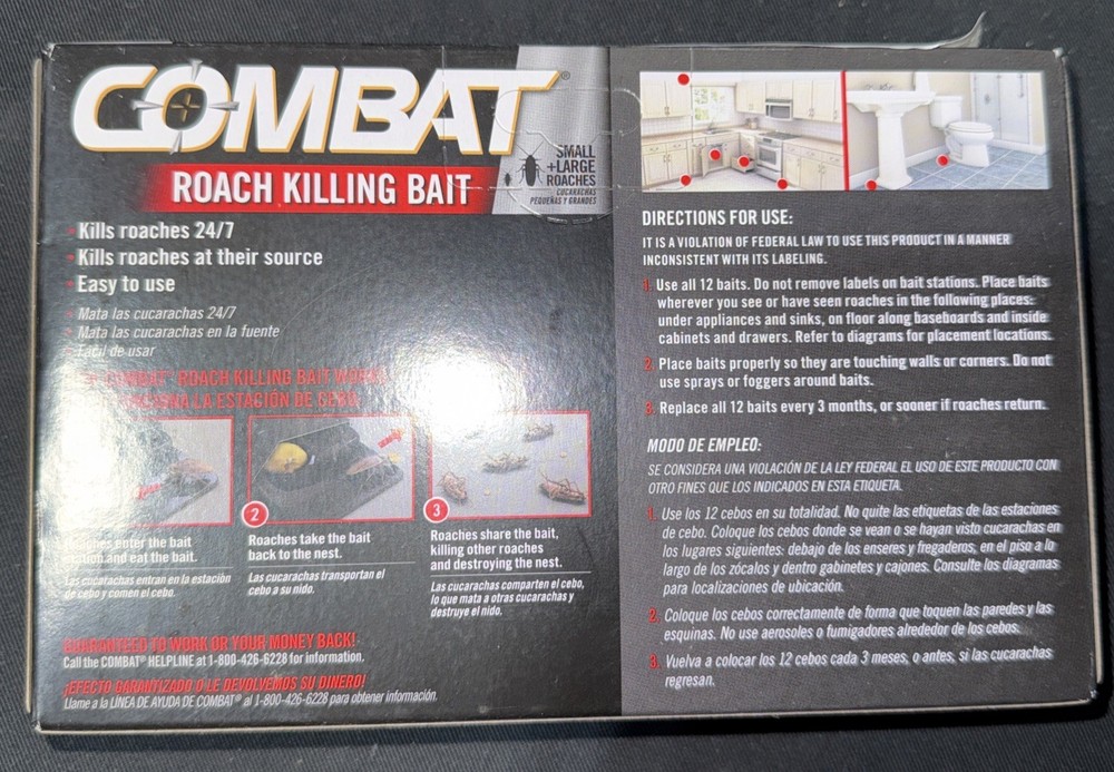 Combat Roach Killing Bait - 12 Piece (B1)