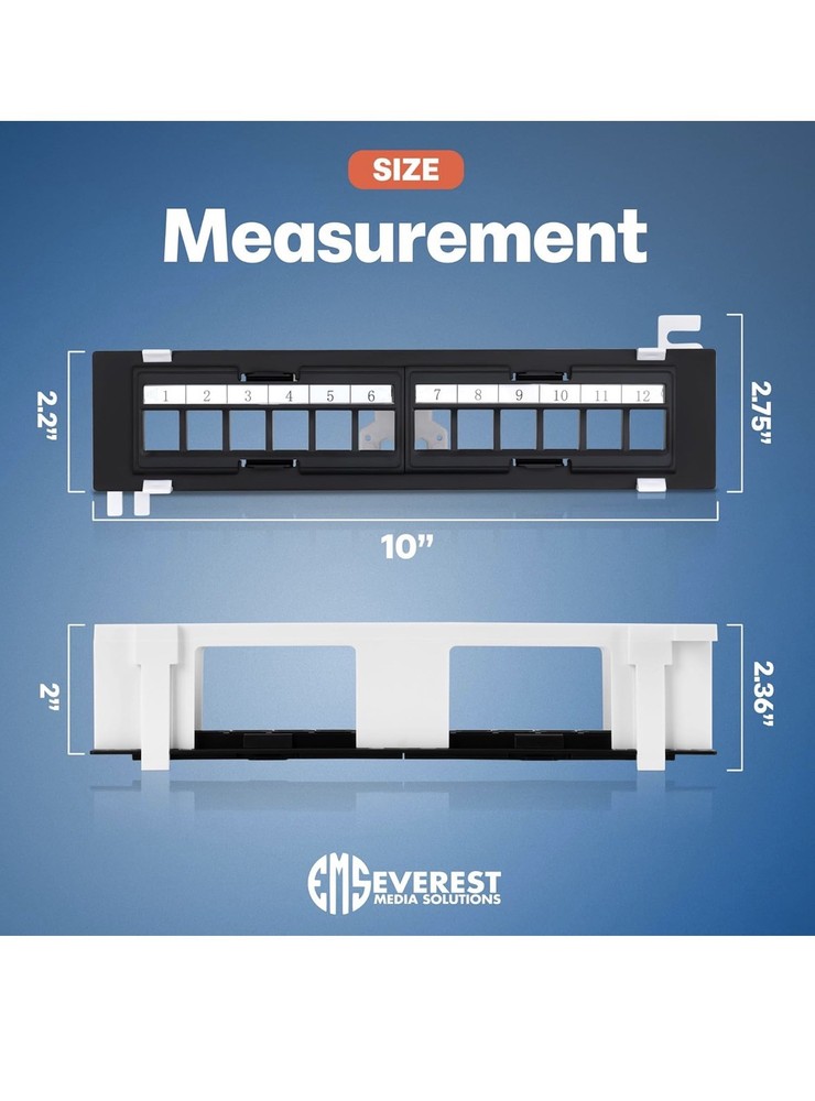 Everest Media Solutions 12-Port UTP Patch Panel