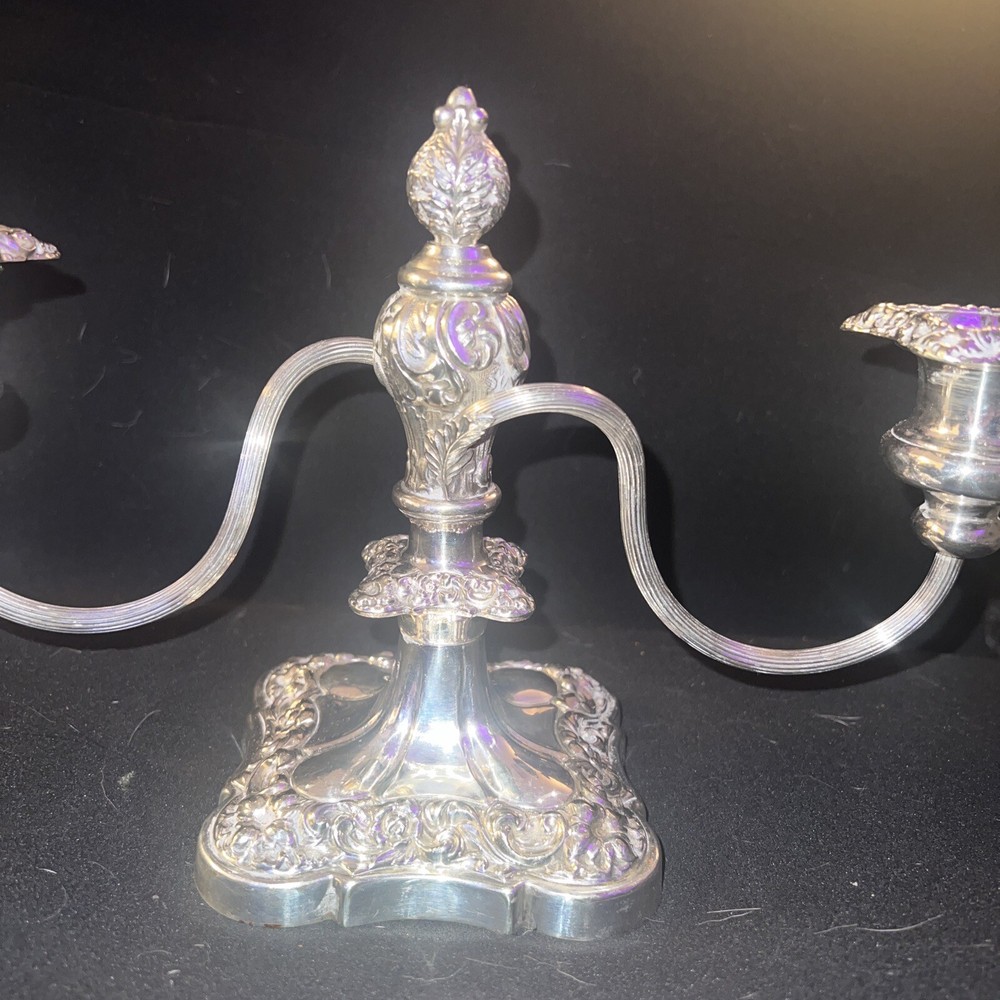 Two Arm Candelabra Silver plated Unbranded