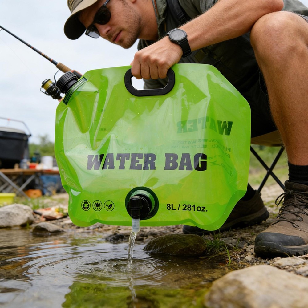 Camping Water Container 8L Leakproof Foldable Pouch Water Container