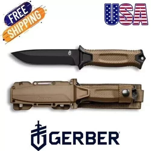 Gerber StrongArm Fixed Blade Knife Plain Edge - Coyote Brown