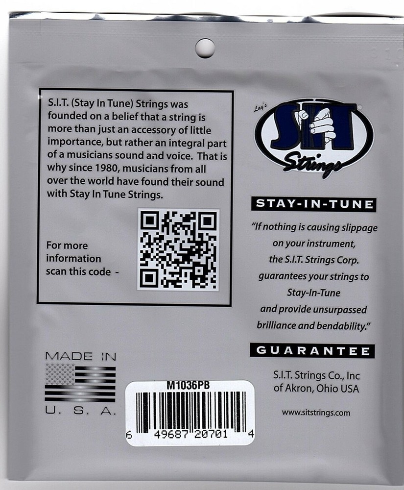 SIT Mandolin Strings Looped End Phosphor Bronze Light M1036PB