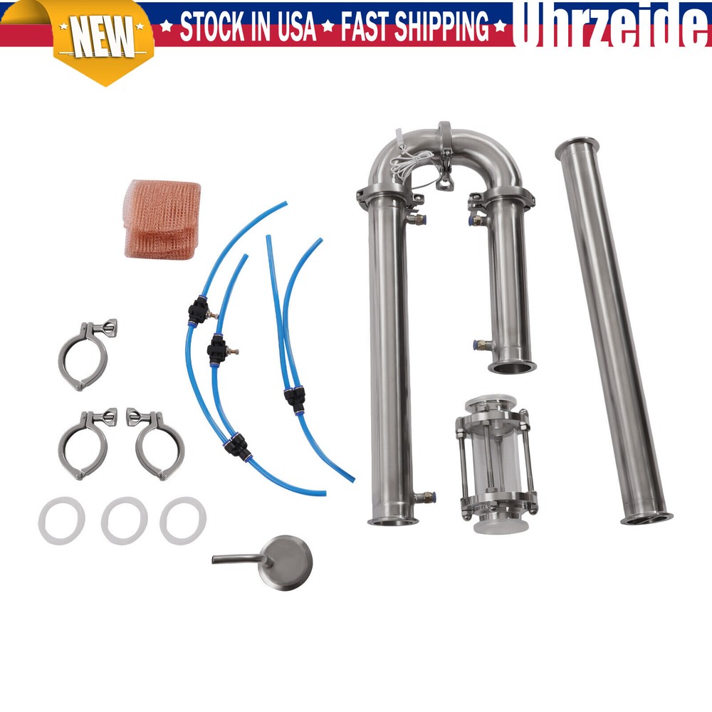 2"inch Stainless Still Moonshine Reflux Distilling Column Brew Wine Making Tool