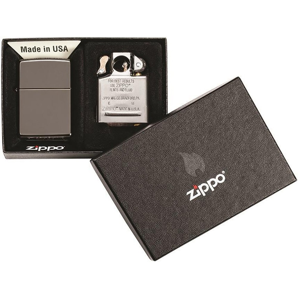 Zippo Black Ice Lighter and Pipe Insert Gift Set