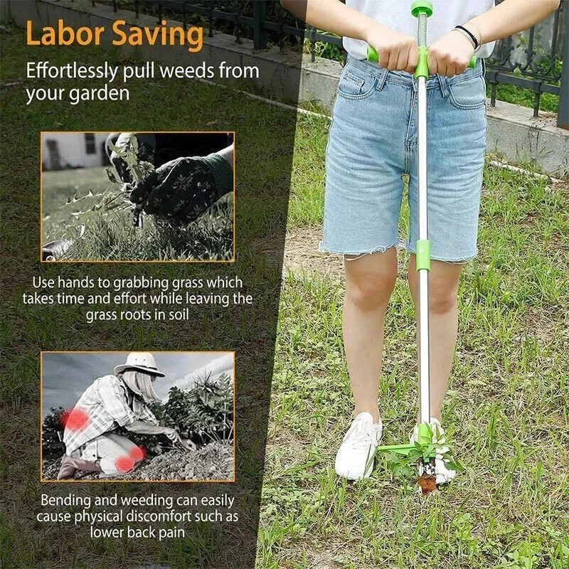 Weeder Root Remover Outdoor Long Handle Killer Weed Puller Removable Stand Up