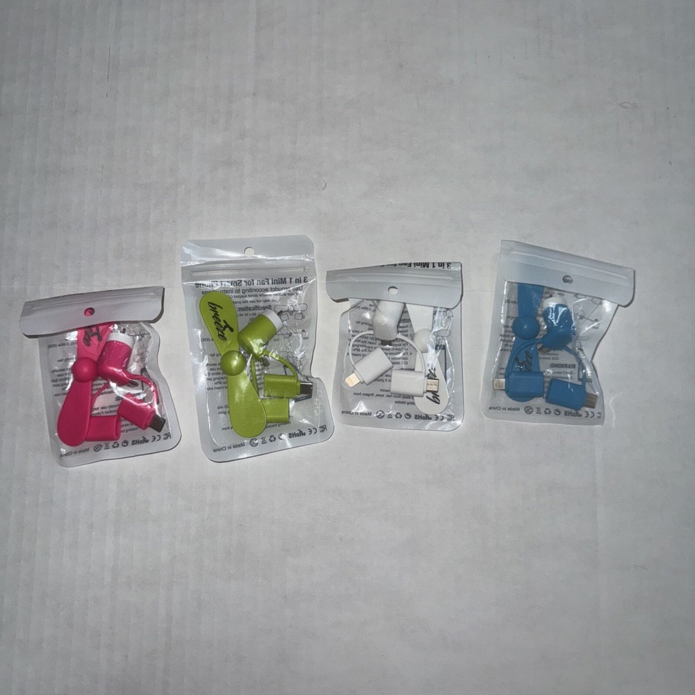 3-IN-1 SMART PHONE COOLING Mini FAN for iPhone 5S 6 7 8 X micro-B type-C android