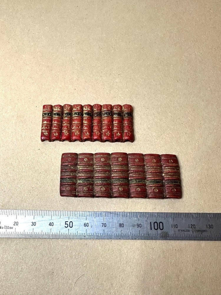 Dolls house miniature - book boards for a library
