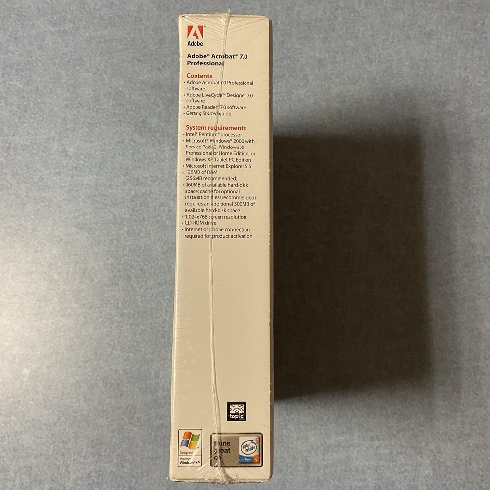 Adobe Acrobat 7.0 Professional - New - Windows Xp - Not Supported Anymore