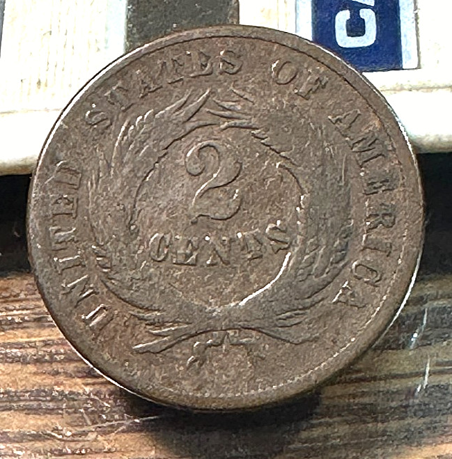1869 2 Cent Piece Nice Original VG CHRC