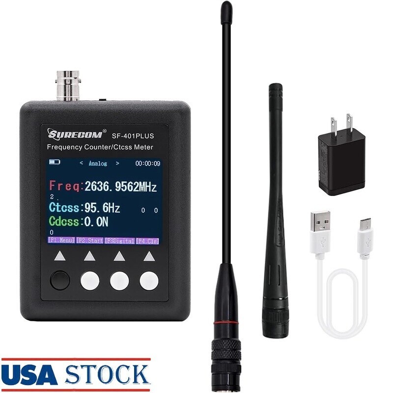 Portable Frequency Counter Meter 27-3000MHz W/ DCS Decoder Two-way Radio Black
