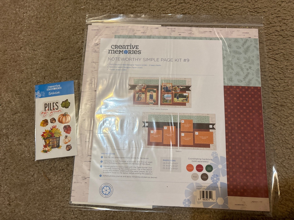 Creative Memories Simple Page Kits Bundle 2025 Issues #3 July-Sept (3 kits)