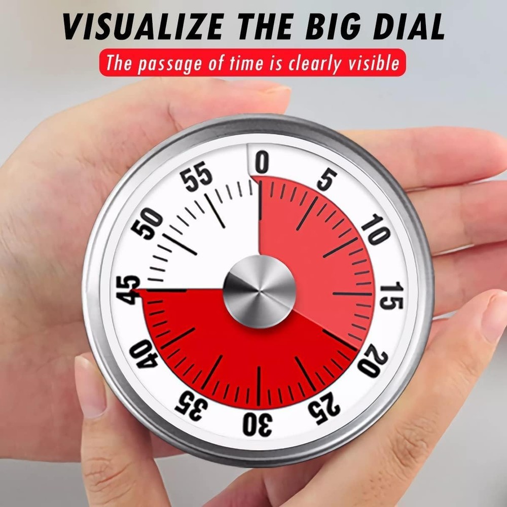 Visual Kitchen Timer - Silent Countdown Clock for Productivity & Task Management