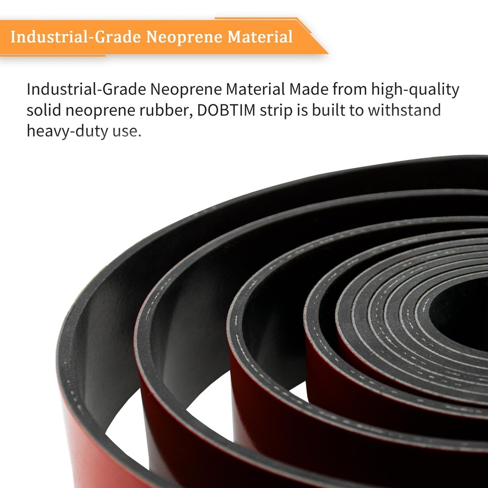 3/16 x 2 Inch x 10 Ft Adhesive Solid Rubber Strips Cloth Inserted Neoprene