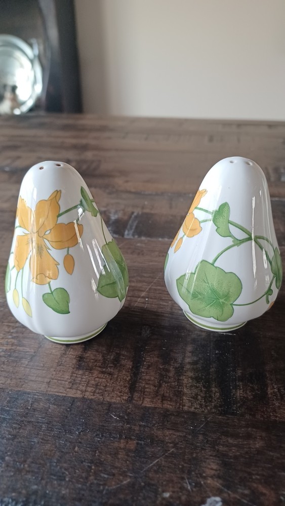 Villeroy & Boch Geranium Pattern Salt & Pepper Shakers 3" tall
