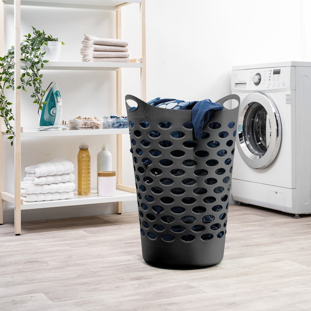 Mainstays Flex Carrying Handles Laundry Hamper, Black