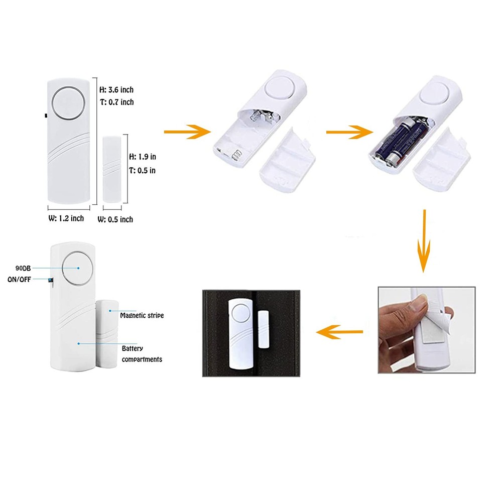2 Pack Window Alarm Door for Home Security System, Pool Alert 2PCS