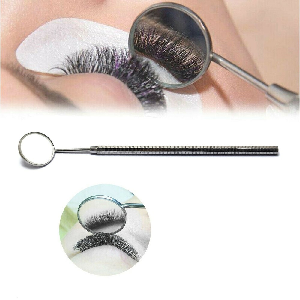 Eyelash Extension Mirror Octagonal Handle Eye Lashes Makeup Inspection Beauty