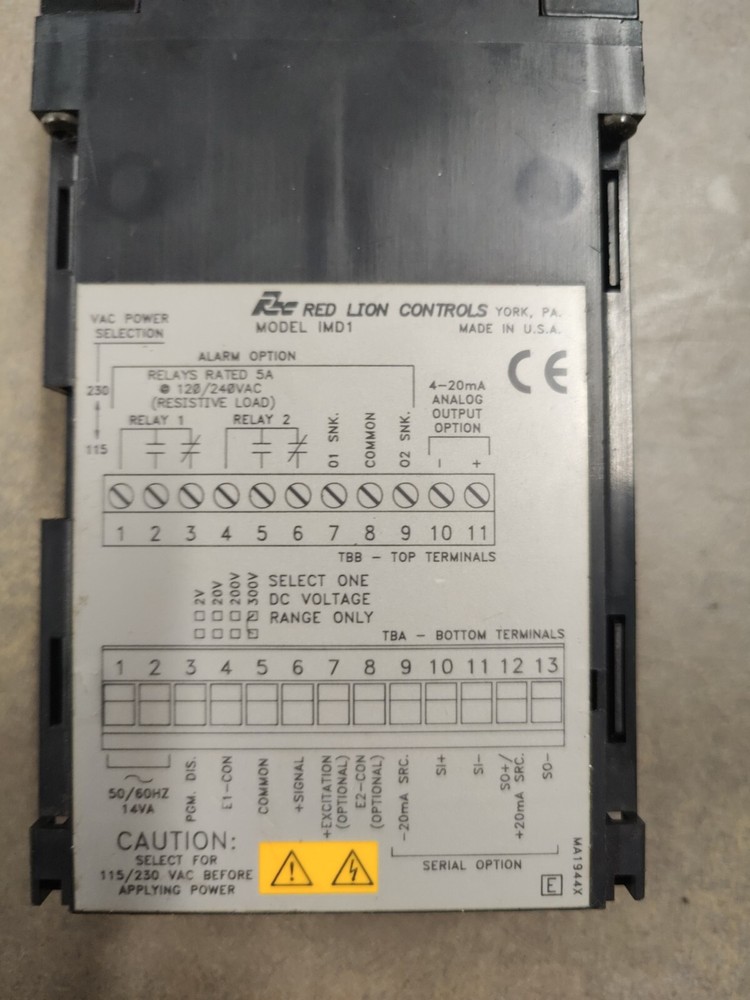 Used TESTED RLC Red Lion Controls IMD1 Panel Meter IMD10102