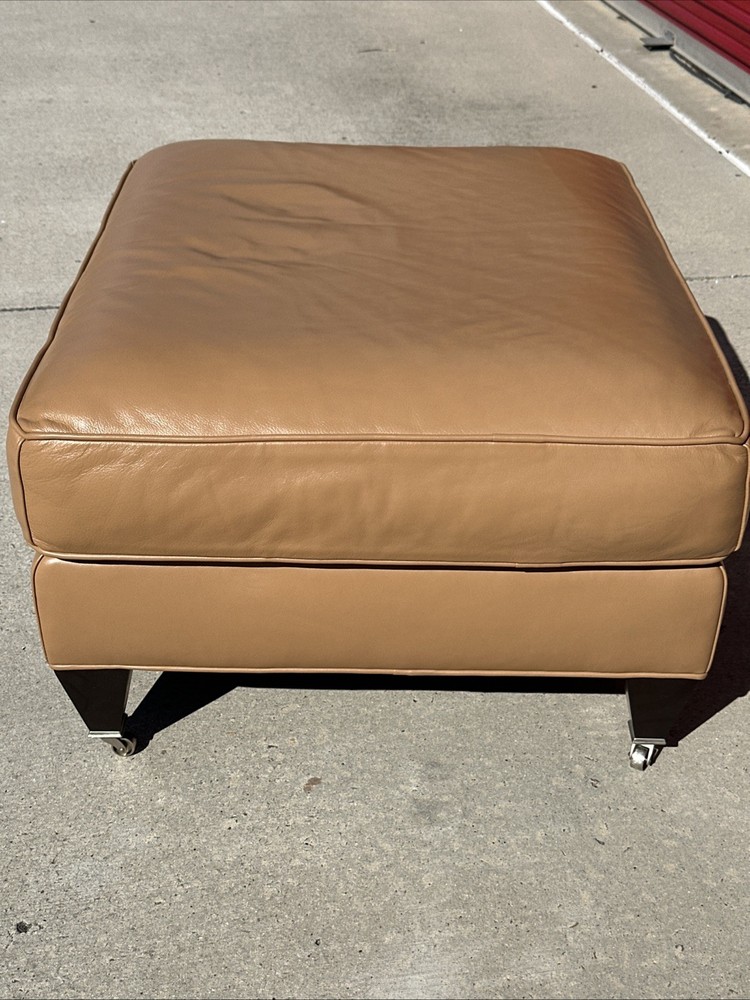 COACH Beige Leather Ottoman Footstool