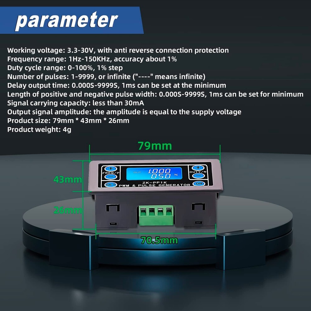 PWM Signal Generator 1-150kHz Pulse Frequency Module LCD Dual Mode Controller