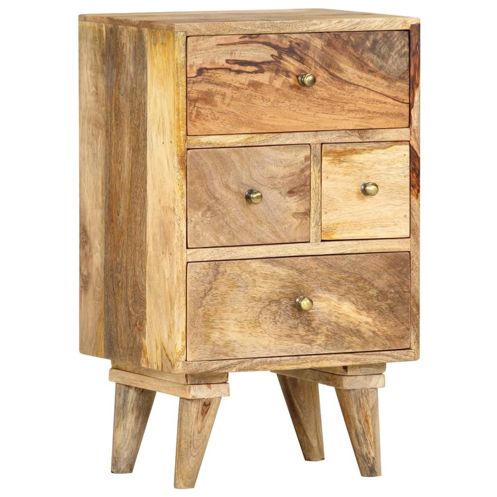 Bedside Cabinet Brown Solid Mango Wood Medium Bedside Cabinet