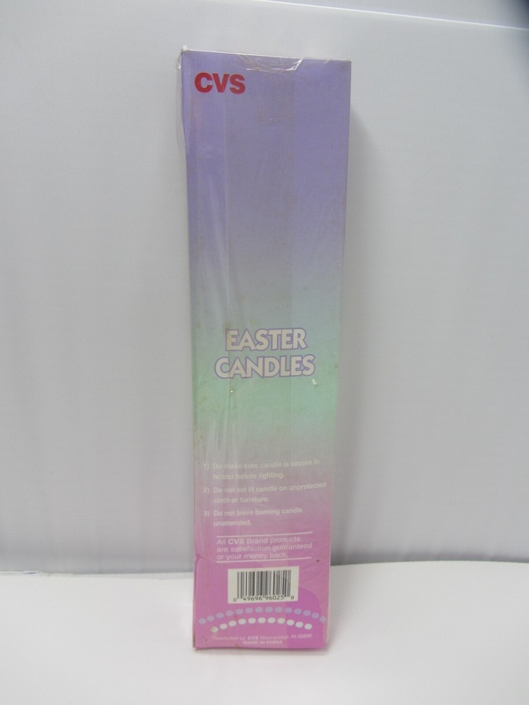 Vintage Easter Egg Candles Pair 10" Taper Pillar Easter Holiday Decor NIB CVS