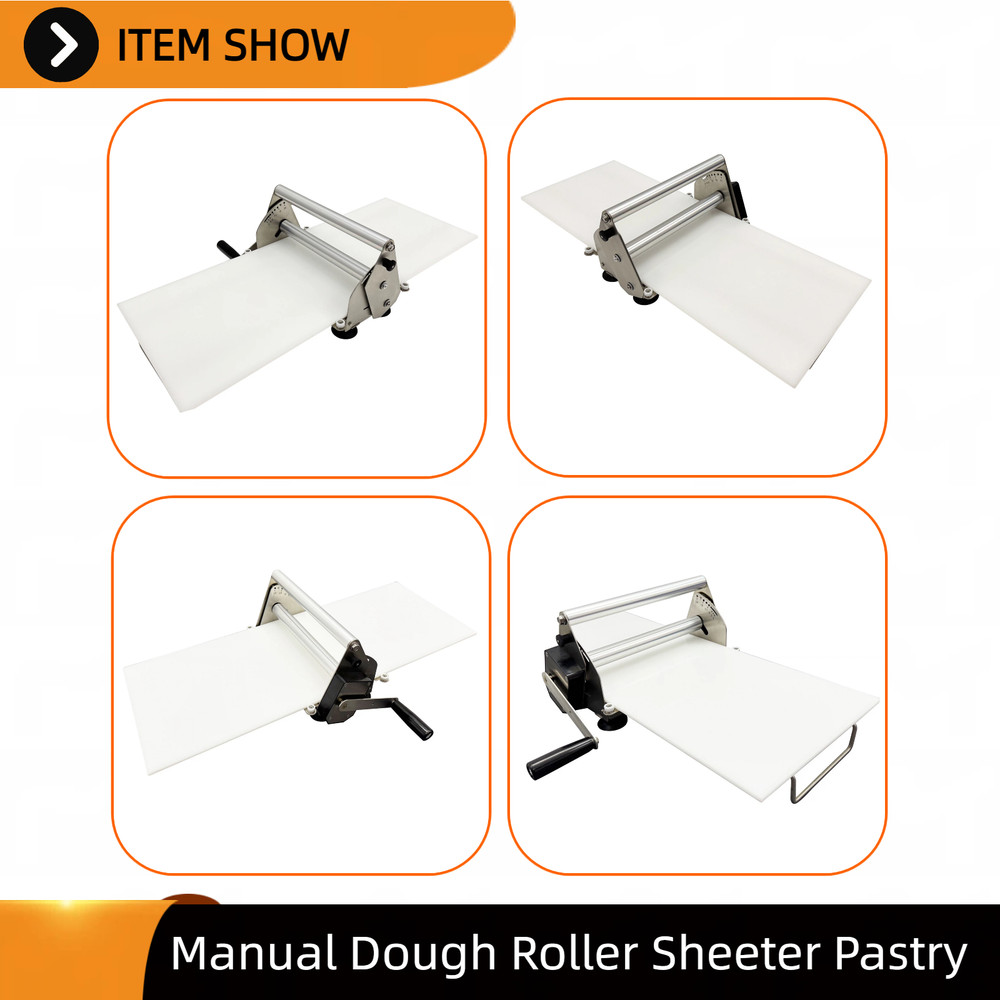 Manual Dough Pastry Roller Sheeter with Removable PP Tabletop for Bakeries Use