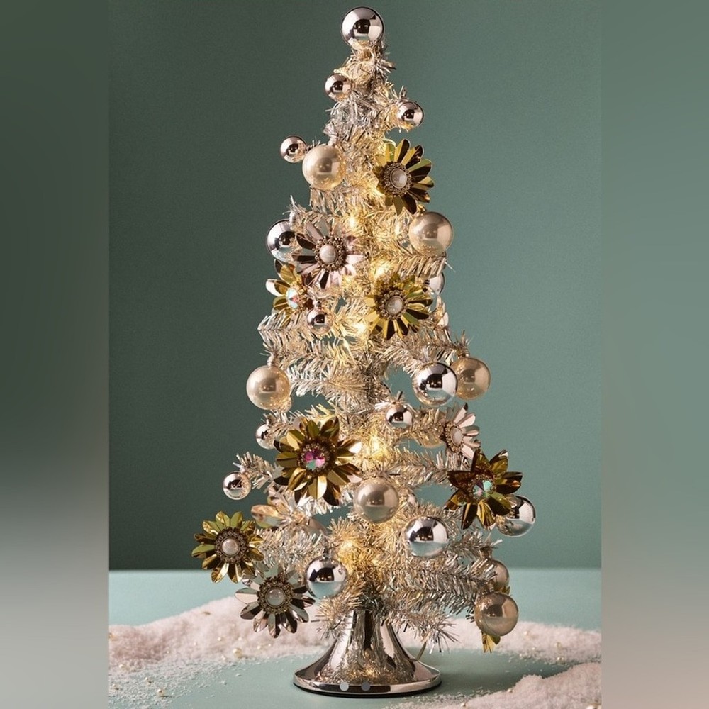 NWT Anthropologie Tinsel Tree Light-up