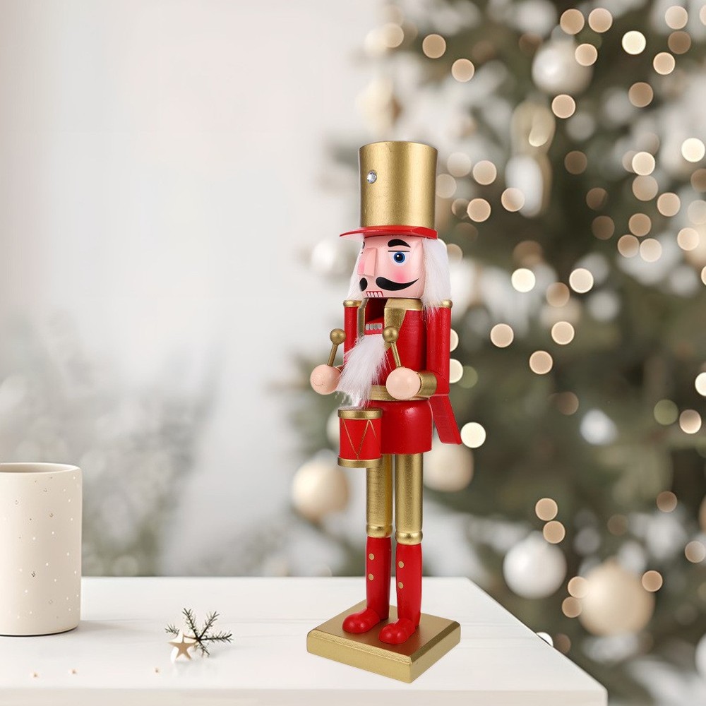 Nutcracker Wooden Fireplace Christmas Decorations Style
