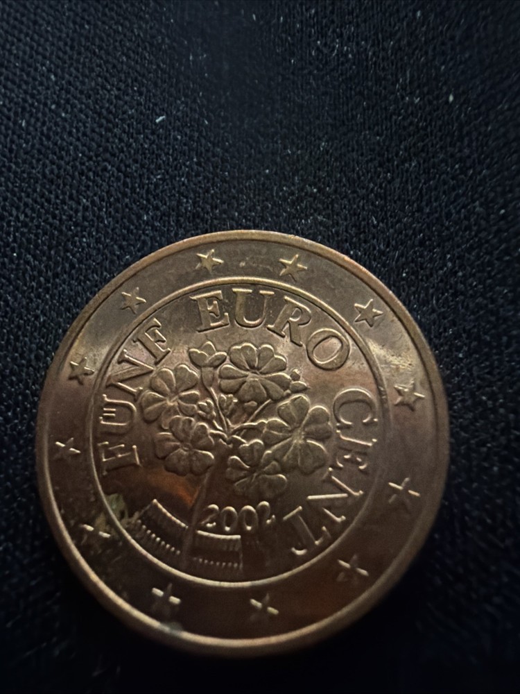 2002 Unc Austria 5 Euro Cent Fun F