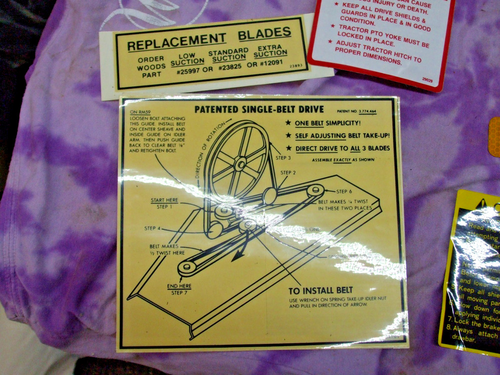 Woods RM59 Mower decal package kit.