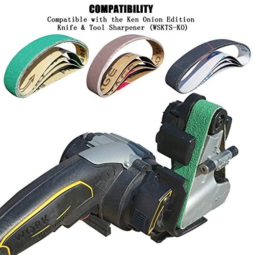 24 Pcs 3/4" x 12" Replacement Knife Sharpener Sanding Belt Kit for Work Sharp