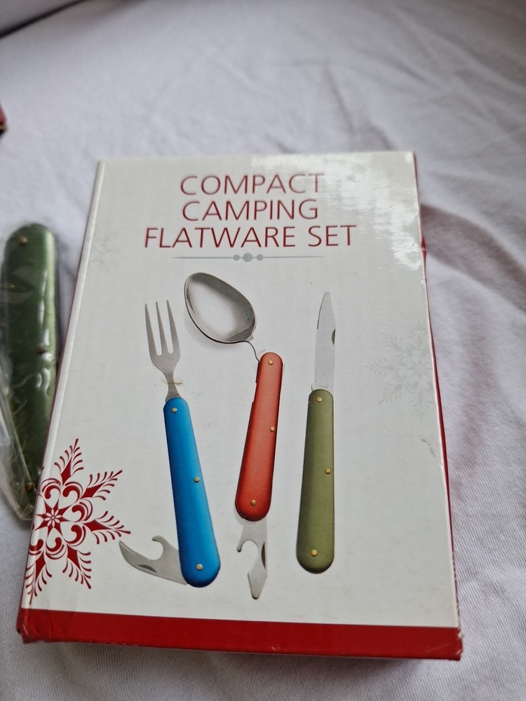 3 Compact Camping Flatware Sets, Never Used, In Original Wrapper. Samsonico USA