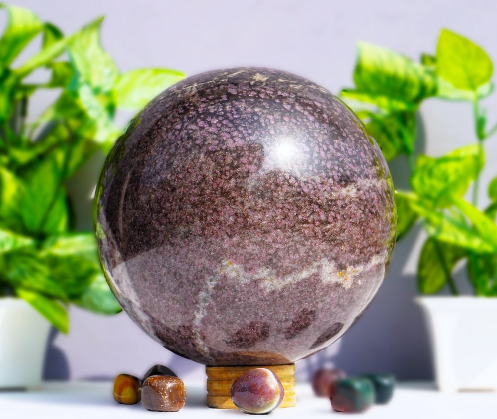 Large 170MM Pink Ruby In Spinal Matrix Stone Healing Mineral Metaphysical Sphere