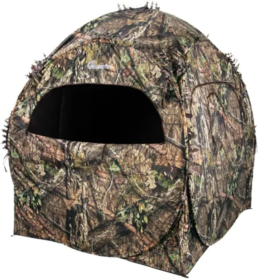 Lightweight Hunting Spring Steel Ground Blind w/ Backpack 2 Hunters Concealment