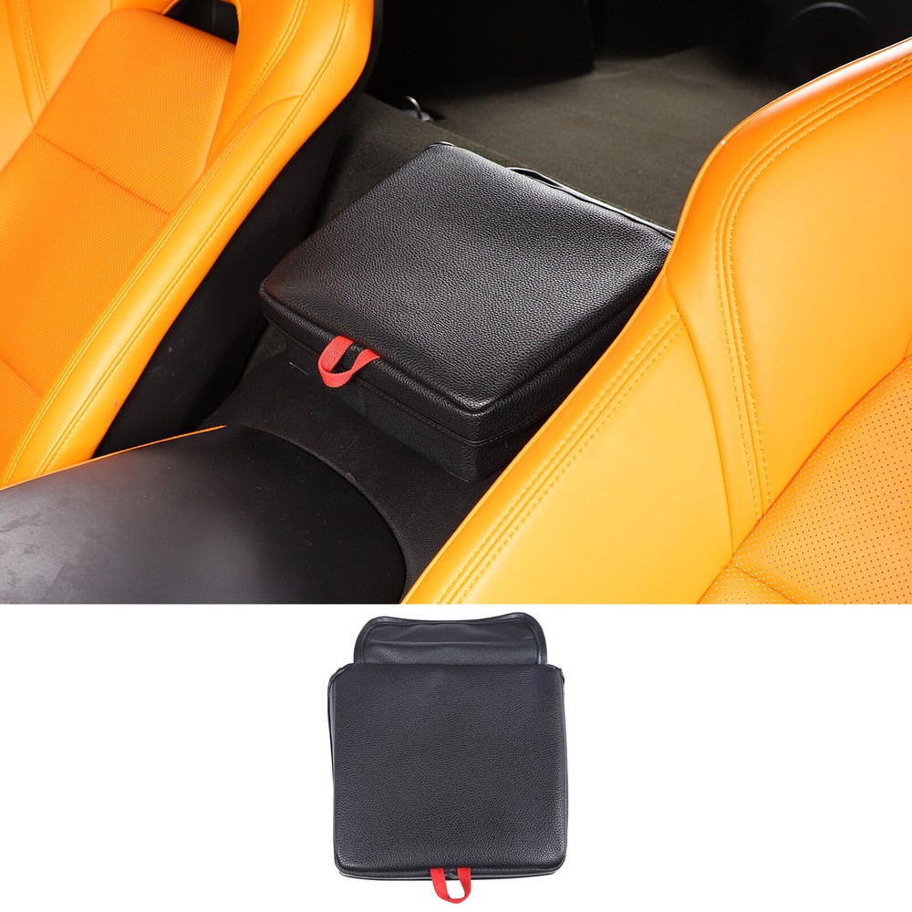 Leather Armrest Box Rear Storage Box Bag For Corvette C7 2014-2019 US